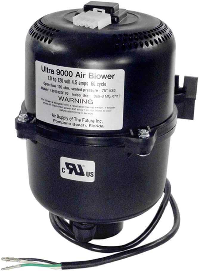 Air Supply 3910131 Ultra 9000 Blower Motor 1HP 120V 4.5A