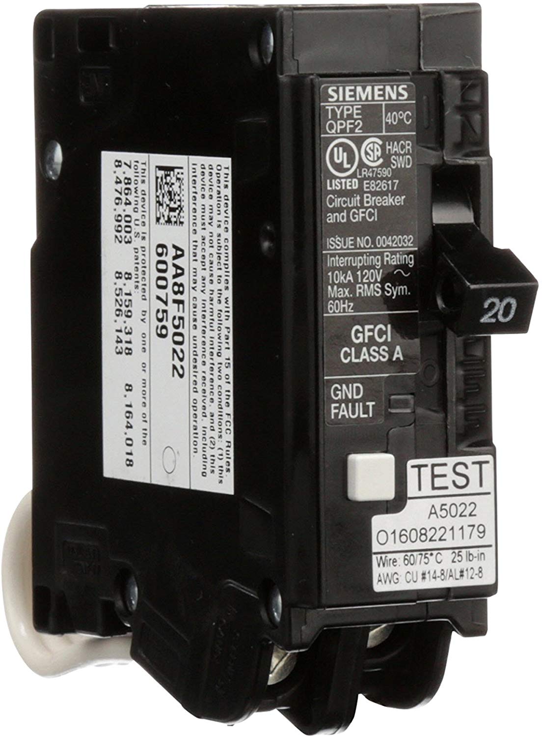 Siemens QF120A 1 Pole Circuit Breaker