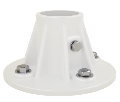 Perma-Cast 5" Slide Deck Flange 1.90" Tube with Hardware White Plastic | PF-25-A