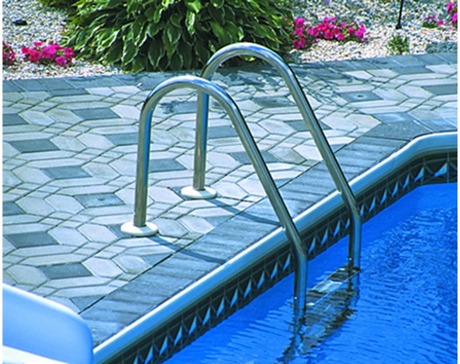 SR Smith 3 Tread Vinyl Liner Economy Ladder with Stainless Steel Tread Marine Grade 316L Stainless .065 | VLLS-103S-MG