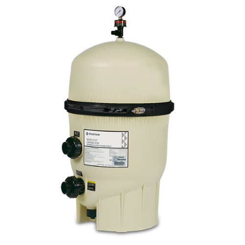 Pentair | 188593 | Quad D.E. Cartridge Pool Filter – 80 sq ft, High-Capacity Filtration