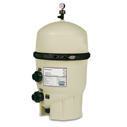 Pentair | 188593 | Quad D.E. Cartridge Pool Filter – 80 sq ft, High-Capacity Filtration