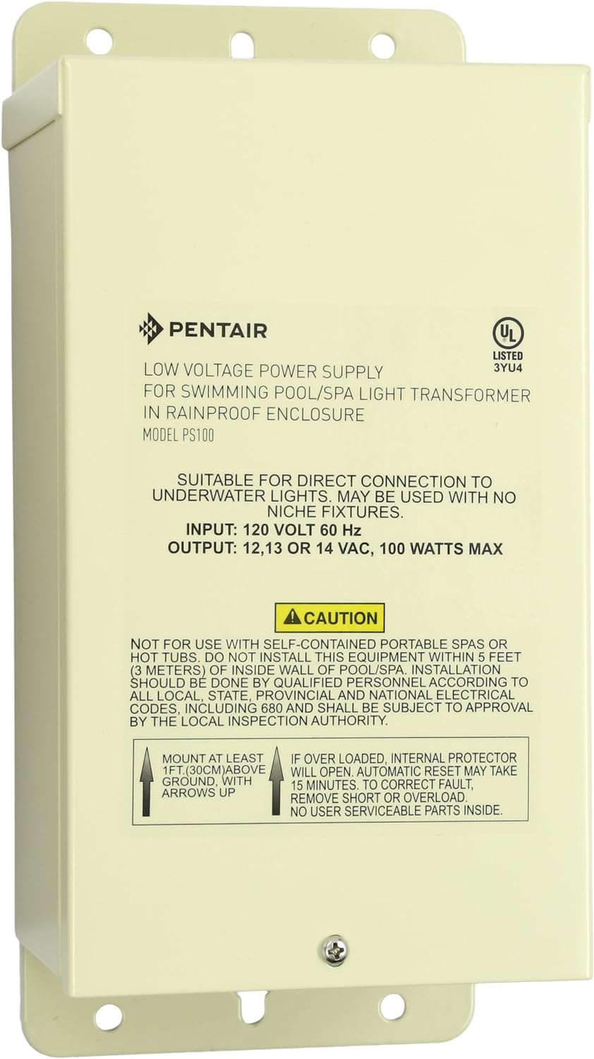 Pentair GloBrite LED Light Transformer 619962 – 120V, 100W for Color-Changing Pool Lights