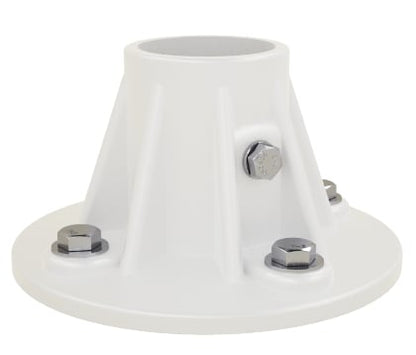Perma-Cast 5" Slide Deck Flange 1.90" Tube with Hardware White Plastic | PF-25-A
