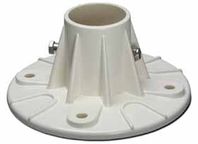 Perma-Cast 5" Slide Deck Flange 1.90" Tube White Plastic | PF-25