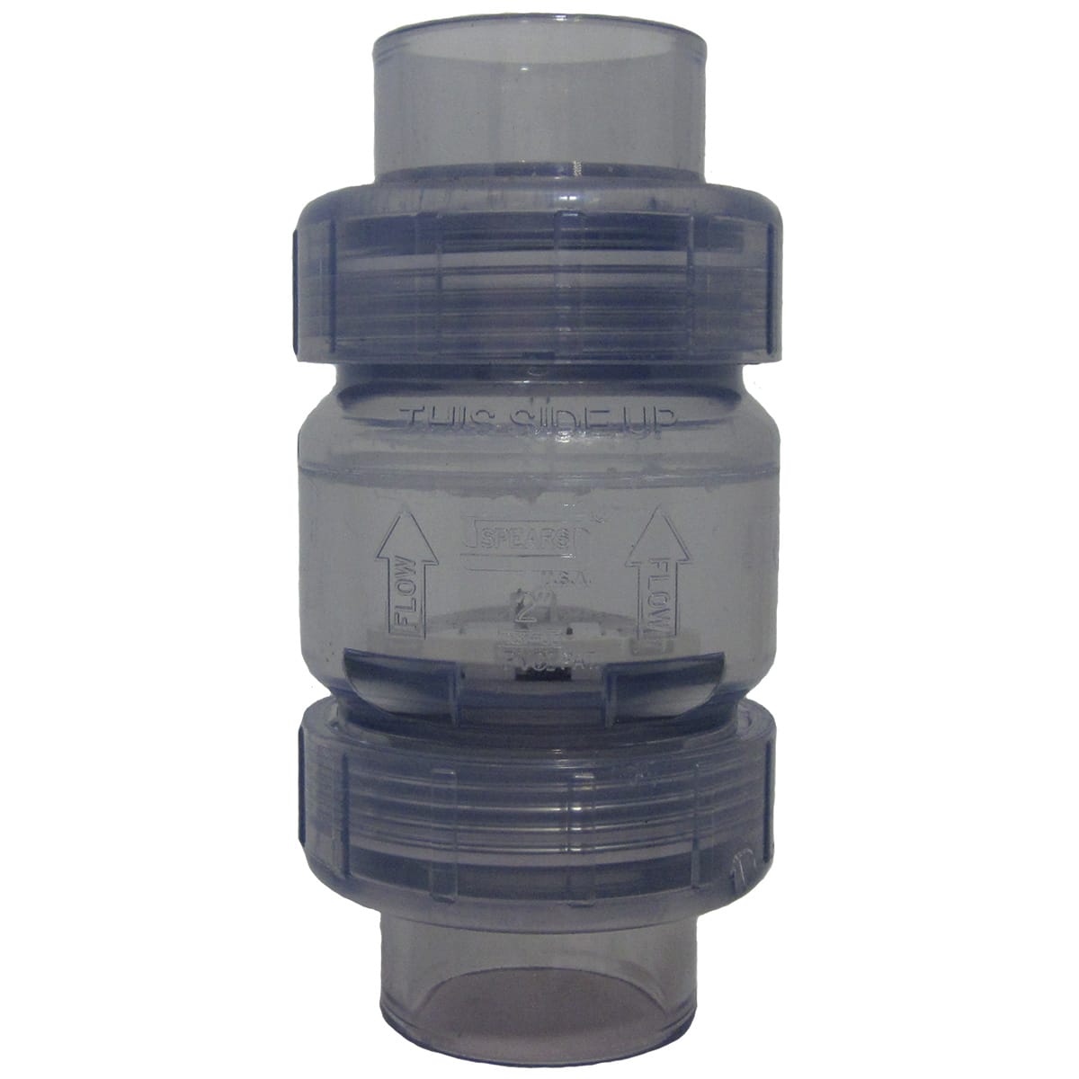 Spears 2" Clear Pvc Spring Check Valve With � Lb Spring (S X S) | S1780C20