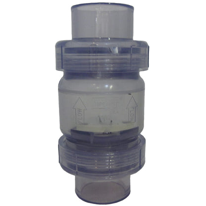Spears 1 �" Clear Pvc Spring Check Valve - Check Valve With � Lb Spring (S X S) | S1780C15