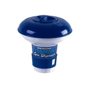 Swimline HydroTools 1" Tablet Mini Floating Spa Chemical Dispenser, Blue & White | 8715