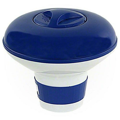Swimline HydroTools Large Capacity Floating Chemical Dispenser, Blue & White, for Use with 3" Tabs or 1" Tablets, Holds Up to 3lbs | 8720