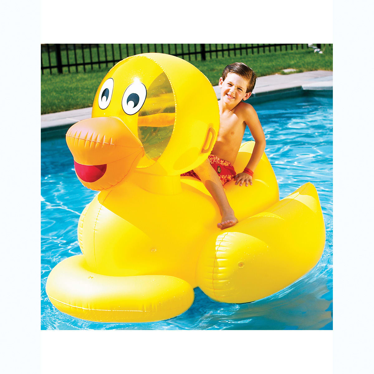 Swimline 9062 56" Giant Ducky Inflatable Ride-On Pool Float
