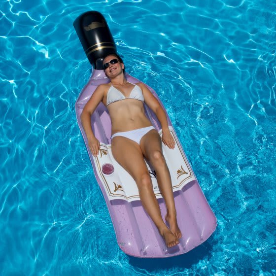 Swimline 90654 Inflatable Rose Bottle Pool Float Lounger