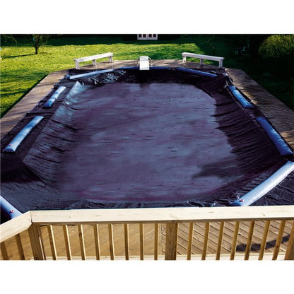 Swimline CO82141R Deluxe 16' x 36' Rectangle Winter Cover, 5' Overlap, Blue/Black